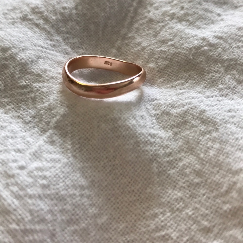 Rose Gold Plated 925 Sterling Silver Ring | Size 6 | 3mm | NWOT